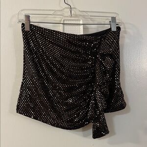 Zara Black and Silver Sequin Mini Skirt